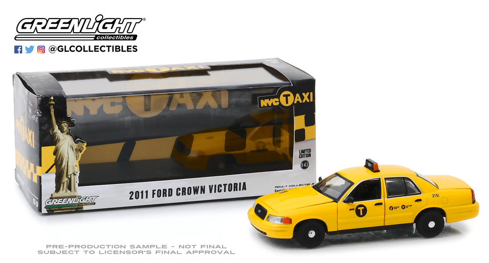 Ford Crown Victoria Taxi de Nueva York (2011) Greenlight 86164 1/43 