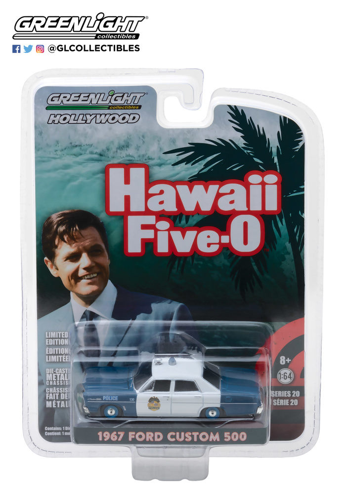 Ford Custom Honolulu Police Hawaii 5-0 (1967) Greenlight 1/64 