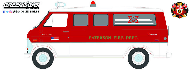 Ford Econoline - Bomberos de New Jersey (1970) Greenlight 67020A 1/64 
