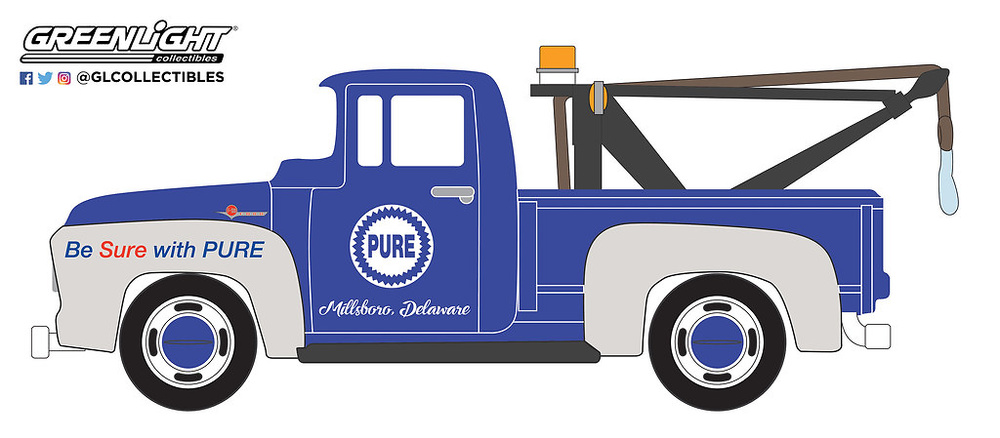 41050-A 1:64 Running on Empty Series 5 - 1956 Ford F-100 with Drop-in Tow Hook Pure Oil 'Be Sure With Pure' 