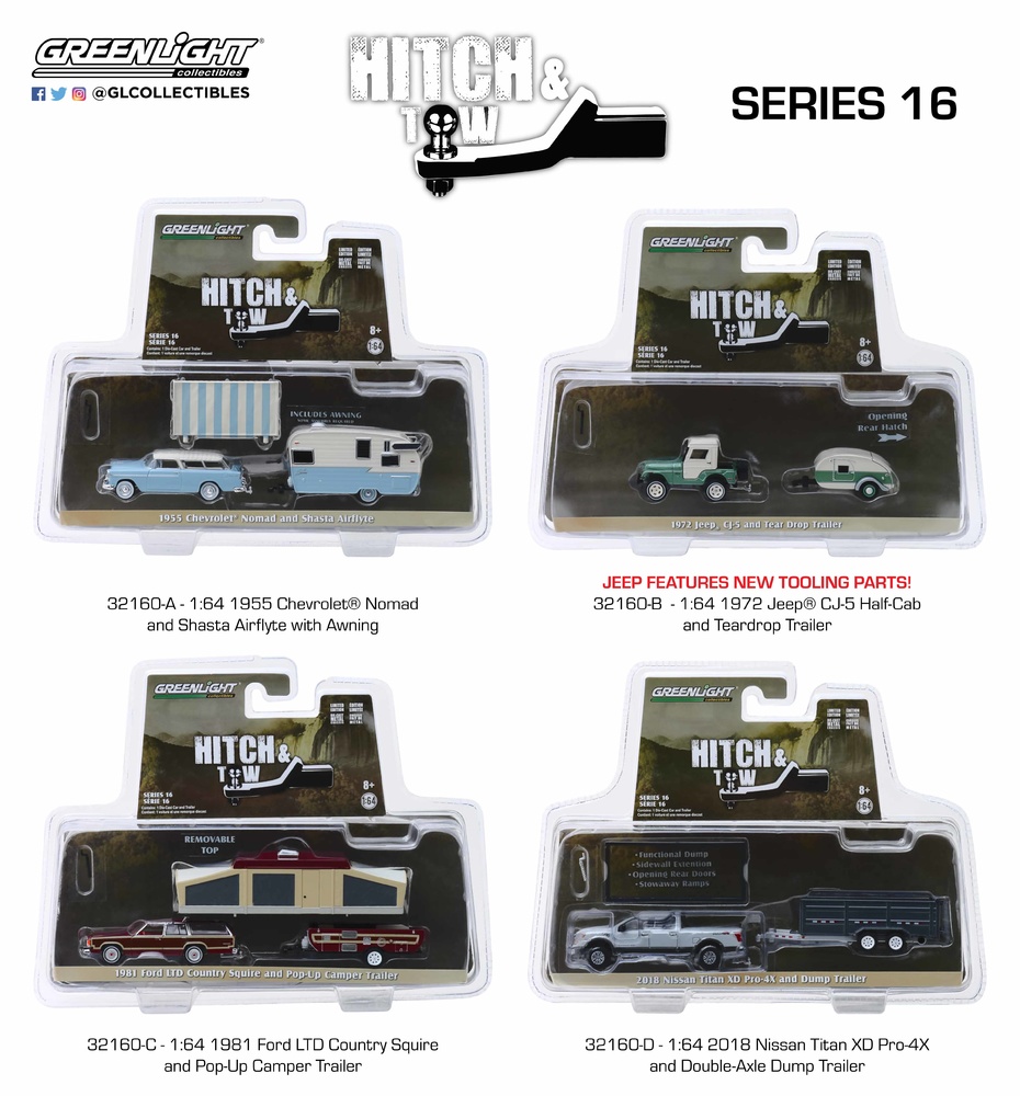Chevrolet Nomad + Shasta Airflyte (1955) Greenlight 32160A 1/64 