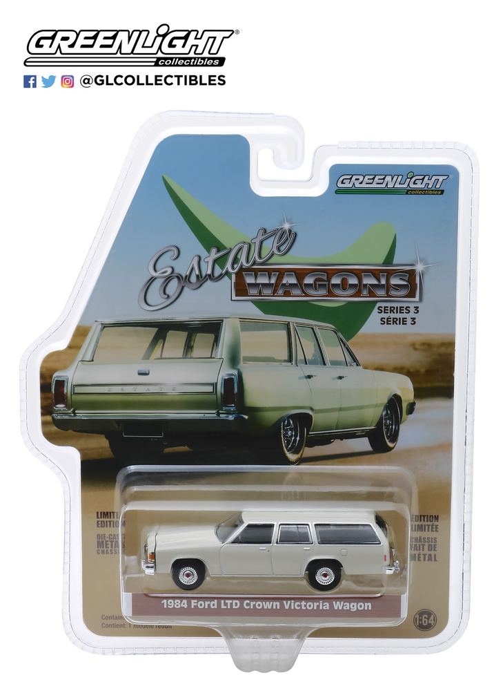 29950-E 1:64 Estate Wagons Series 3 - 1984 Ford LTD Crown Victoria Wagon - Pastel Desert Tan Solid Pack 
