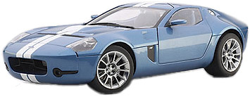 Ford Shelby GR1 Concept (2005) Autoart 1/18 Azul Metalizado Rayas Blancas 