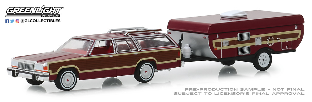 Ford LTD Country Squire + Carabana Plegable (1981) Greenlight 32160C 1/64 