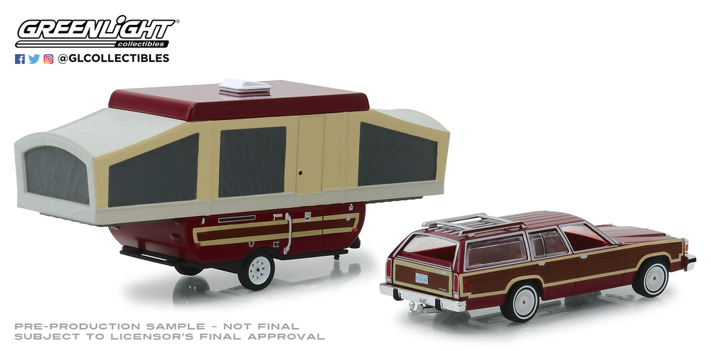 Ford LTD Country Squire + Carabana Plegable (1981) Greenlight 32160C 1/64 