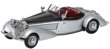 Horch 855 Special Roadster (1938) Minichamps 1/43 Negro - Plata 