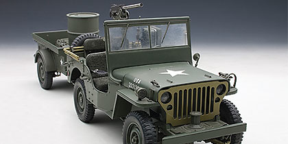 Jeep Willys con remolque (1945) Autoart 74016 1:18 