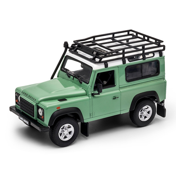 Land Rover Defender (2000) Welly 1:24 Verde con Techo Blanco 