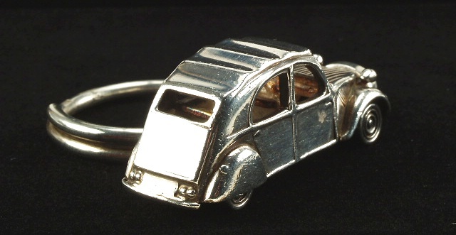 Llavero Citroen 2CV Plata de 1ª Ley 