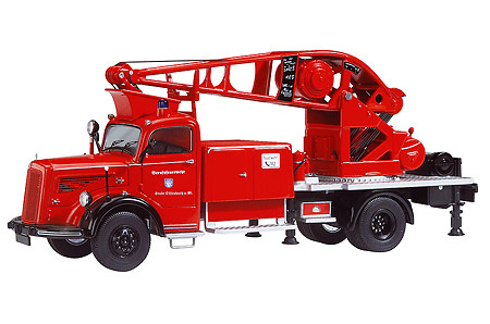 MERCEDES BENZ L6600 CAMION BOMBEROS GRUA Schuco 1/43 