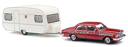 Mercedes Benz W123 (1977) + Caravana Tabbert Busch 46854 1/87 