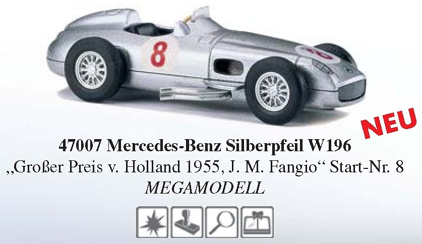 Mercedes Benz W196 Silberpfeil (1955) Nº 8 J.M. Fangio Busch 47007 1/87 