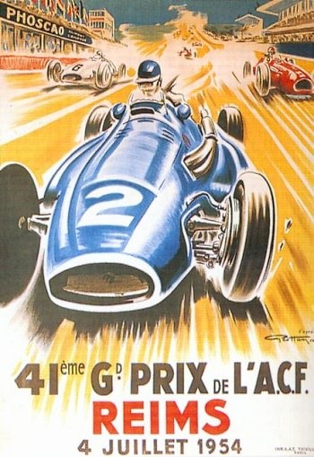 Poster GP. F1 Francia 1954 