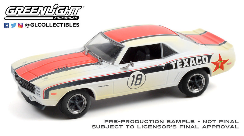 Miniatura Chevrolet Camaro RS - Texaco (1969) Greenlight 86344 escala 1/43 