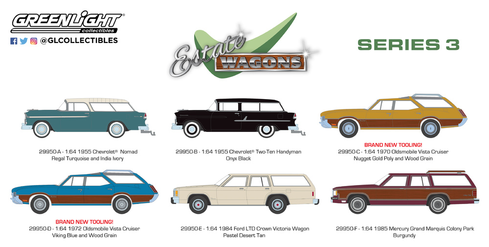 Estate Wagons Series 3 Greenlight 29950 1/64 