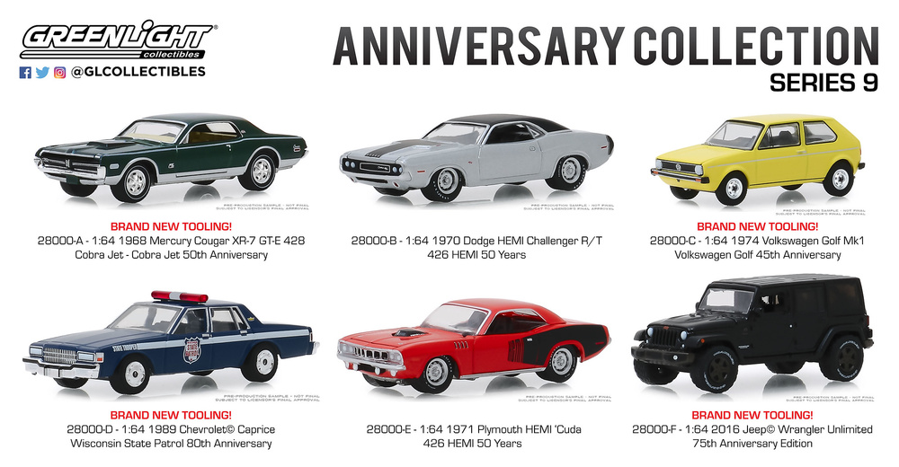 Plymouth Barracuda - 426 HEMI 50 Aniversario (1971) Greenlight 28000E 1/64 