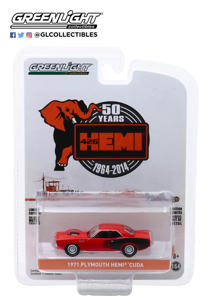 Plymouth Barracuda - 426 HEMI 50 Aniversario (1971) Greenlight 28000E 1/64 