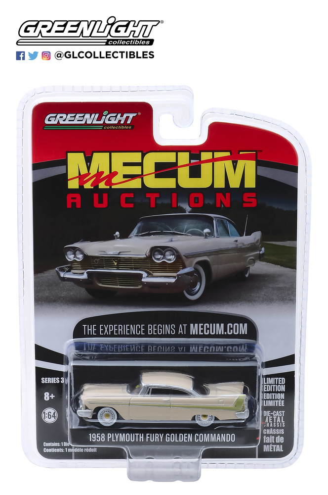 Plymouth Fury Golden Beige (Kissimmee) 1958 Greenlight 37170B 1/64 