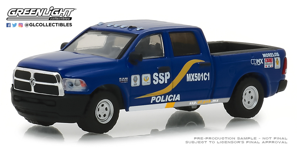 42870-F 1:64 Hot Pursuit Series 30 - 2017 Ram 2500 - Mexico City, Mexico Policia 
