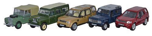 Set de 5 modelos Land Rover - Defender, Discovery, Freelander - Oxford 76SET32 escala 1/76 