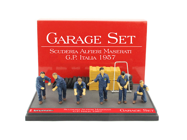 Set Garage de 6 mecánicos con accesorios Escudería Maserati 