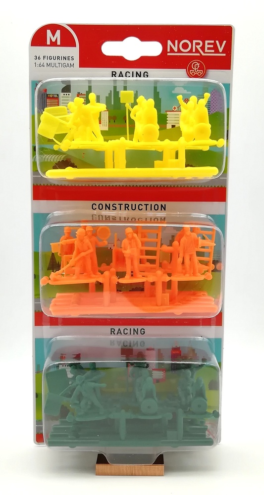 Set de 36 figuras sin pintar Norev 1/64 Racing - Construcción - Racing 