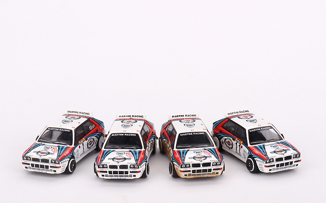 Set de 4 Lancias Delta HF Integrale Evoluzione Martini Racing Rally Monte Carlo (1992) TSM 1/64 