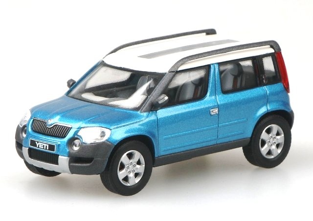 Skoda Yeti Concept Car (2007) Abrex 1/43 Azul Metalizado con Techo Blanco 