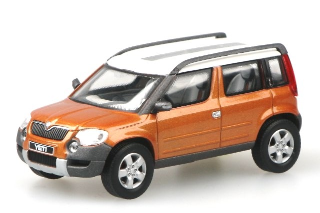 Skoda Yeti Concept Car (2007) Abrex 1/43 Marrón Metalizado con Techo Blanco 