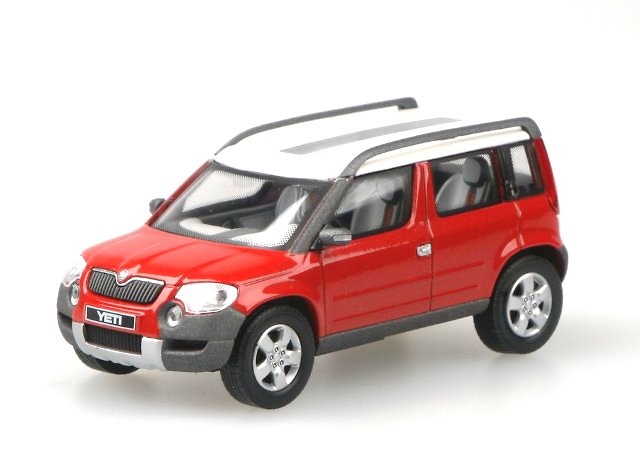 Skoda Yeti Concept Car (2007) Abrex 1/43 Rojo con Techo Blanco 