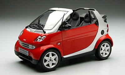 Smart Fortwo City Cabrio Rojo-negro Kyosho 1/18 