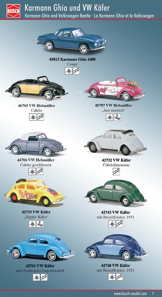 Volkswagen Karmann Ghia 1600 Coupé Busch 45813 1/87 