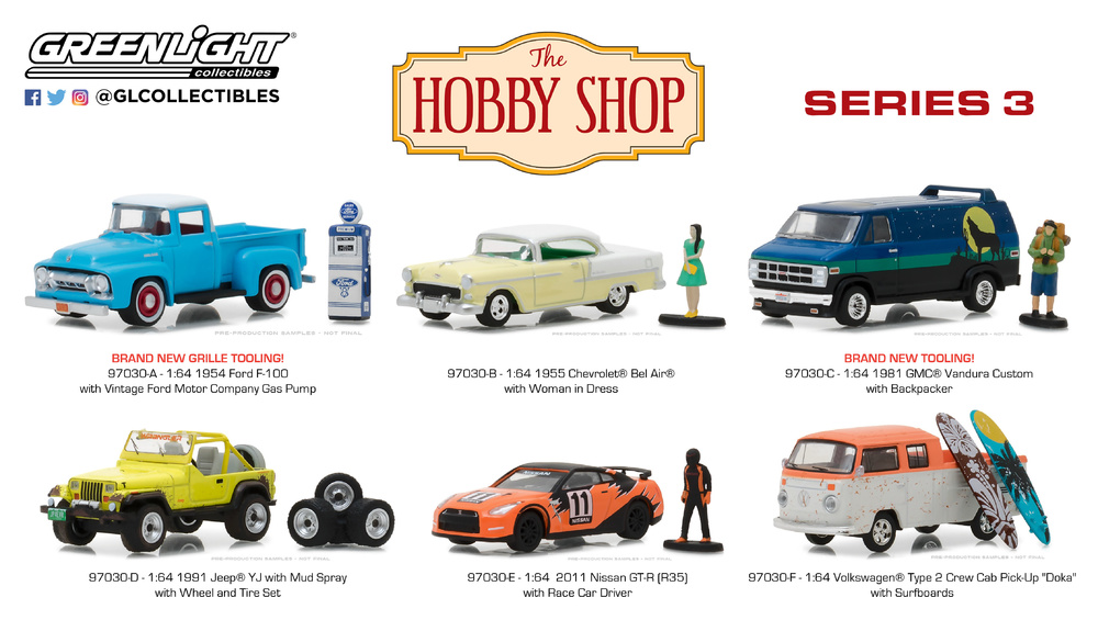 Volkswagen T2 Doble Cabina Pick-Up con tablas de Surf (1970) Greenlight 1/64 