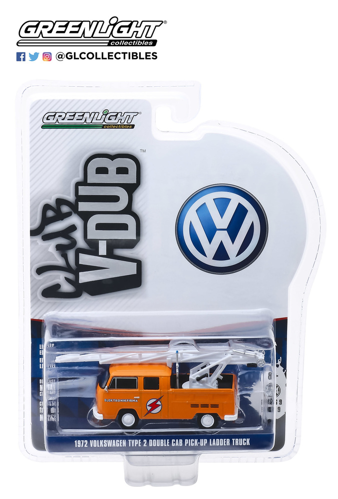 Volkswagen T2 Doble Cabina con escala (1972) Greenlight 29960D 1/64 