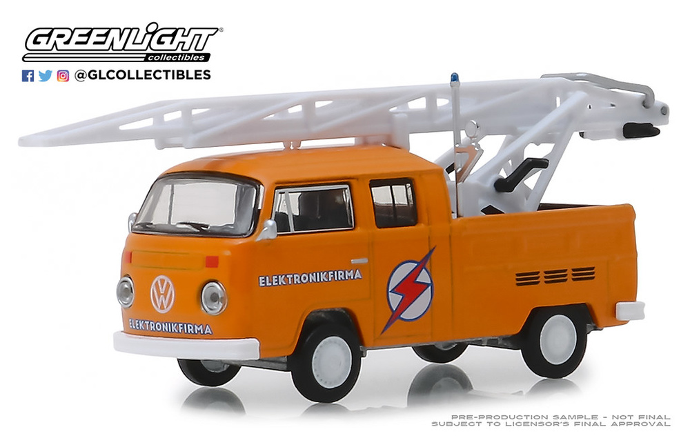 Volkswagen T2 Doble Cabina con escala (1972) Greenlight 29960D 1/64 