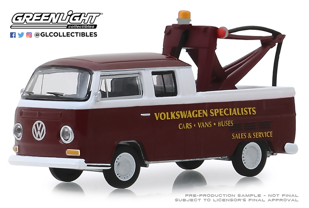 Grúa Volkswagen T2 Cabina Doble (1968) Greenlight 35140A 1/64 