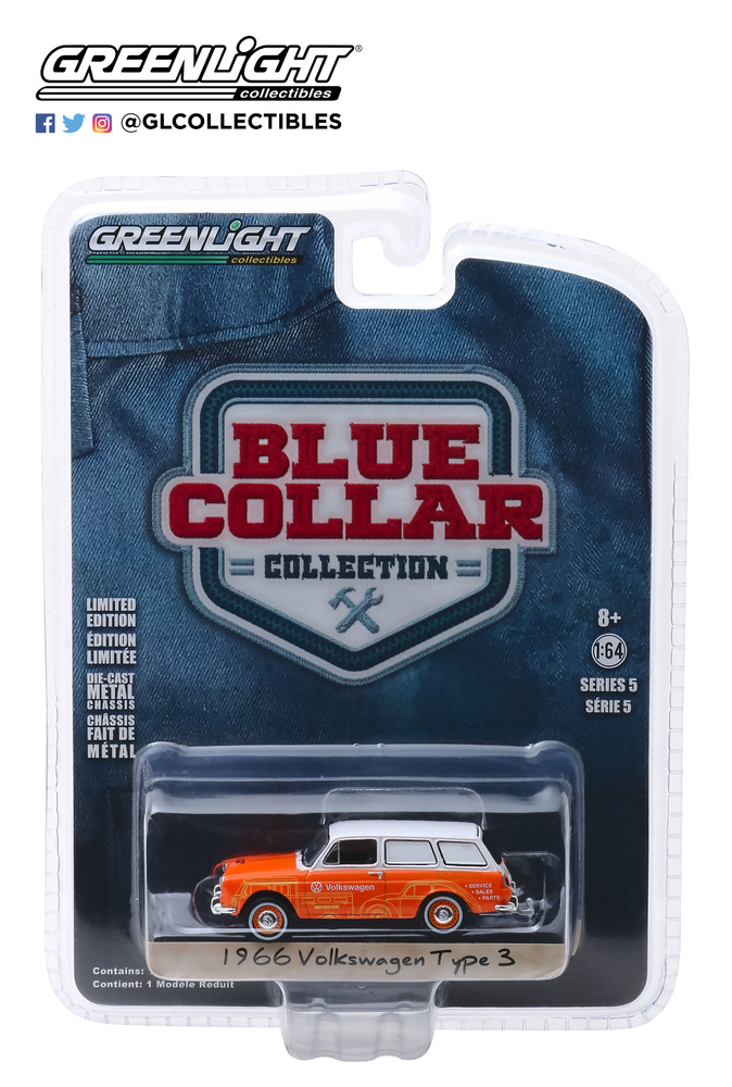 35120-C 1:64 Blue Collar Collection Series 5 - 1966 Volkswagen Type 3 Panel Van - Volkswagen Sales and Service 