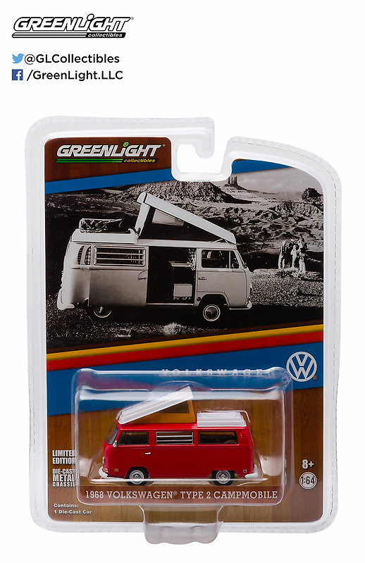 Volkswagen Transporter T2B Camper Van (1968) Greenlight 29835 1/64 