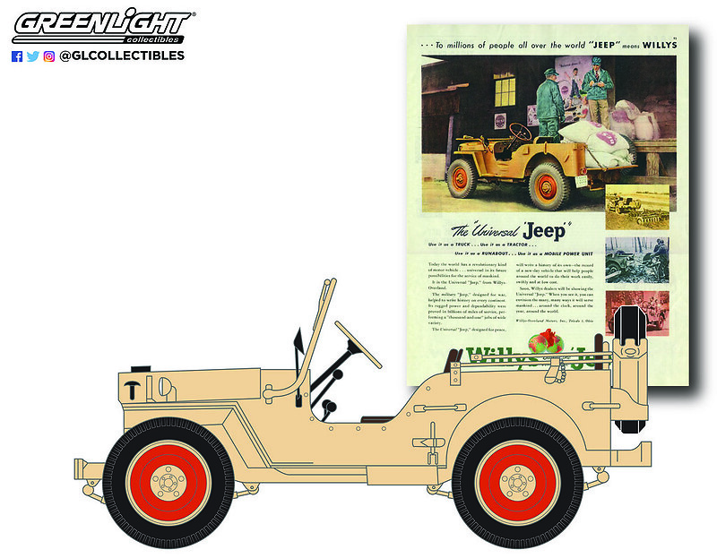 Willys MB Jeep “The Universal Jeep” (1945) 39080A Greenlight 1/64 