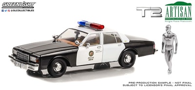 Chevrolet Caprice Policía Metropolitana "Terminator 2" con figura T-1000 (1991) Greenlight 1/18