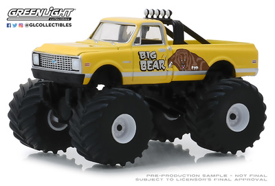 Chevy C20 Cheyenne Monster Truck "Big Bear" (1972) Greenlight 1/64