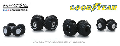Conjunto de llantas y neumáticos Auto Body Shop Kings of Crunch Goodyear Greenlight 1/64