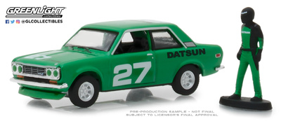 Datsun 510 nº 27 con figura de piloto (1970) Greenlight 1/64