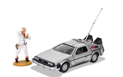DeLorean - pelicula Regreso al Futuro con figura de Doc Brown Corgi CC05503 escala 1/36