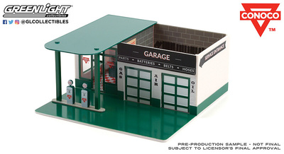 Diorama Gasolinera Conoco Greenlight 1/64