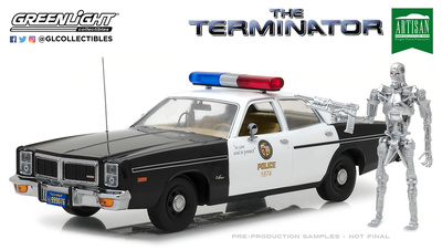 Dodge Mónaco Policía Metropolitana "Terminator" con figura (1977) Greenlight 1/18