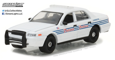 Ford Crown Victoria Interceptor de la Policía de Detroit Michigan (2008) Greenlight 1/64