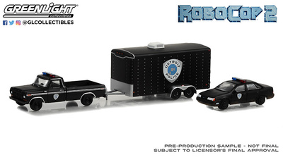 Ford F-150 + Ford Taurus policía de Detroit "Robocop 2" (1979) Greenlight 1/64