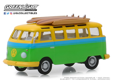 Furgoneta Volkswagen T1 Samba con tabla de Surf (1964) Greenlight escala 1/64