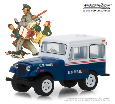 Jeep DJ-5 U.S. MAIL (1971) Norman Rockwell Greenlight escala 1/64